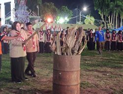 Api Unggun Jadi Simbol Persatuan pada Malam Puncak Jambore Santri Situbondo 2025